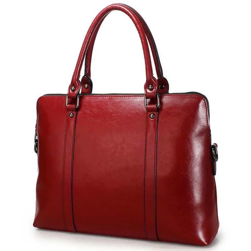 New 100% Genuine Leather Briefcase For Woman 14 15.6 inch Laptop Bag - Image 2