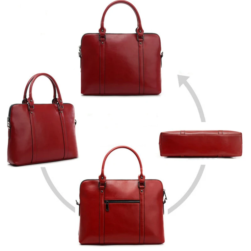 New 100% Genuine Leather Briefcase For Woman 14 15.6 inch Laptop Bag - Image 3
