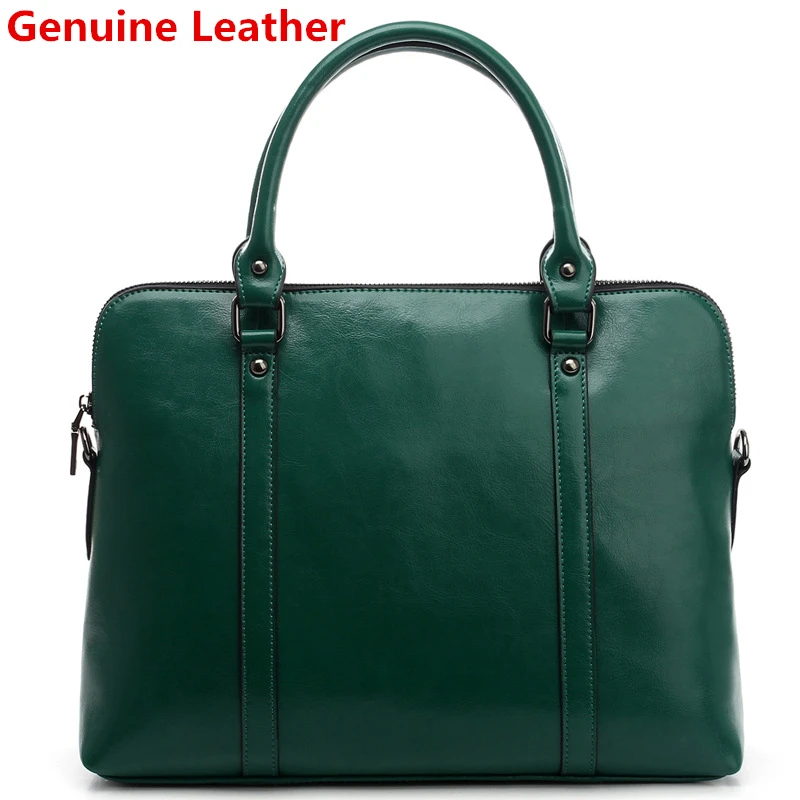 New 100% Genuine Leather Briefcase For Woman 14 15.6 inch Laptop Bag - Image 18