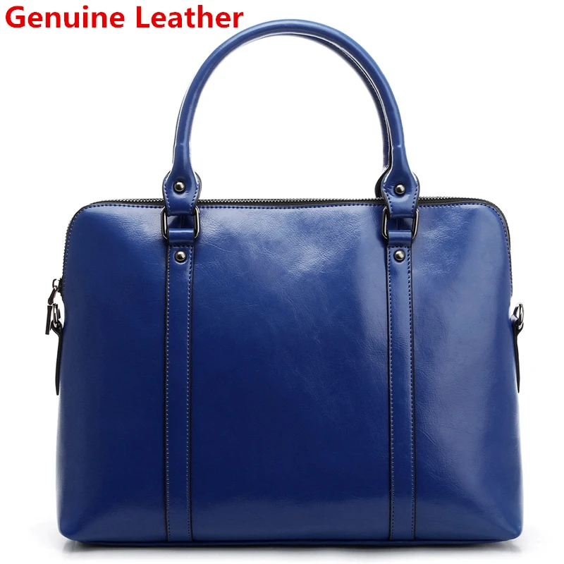New 100% Genuine Leather Briefcase For Woman 14 15.6 inch Laptop Bag - Image 19