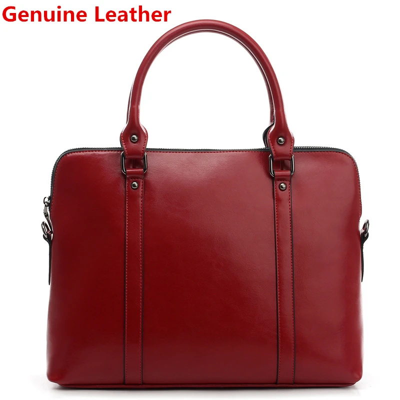 New 100% Genuine Leather Briefcase For Woman 14 15.6 inch Laptop Bag - Image 20