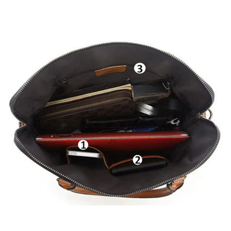 New 100% Genuine Leather Briefcase For Woman 14 15.6 inch Laptop Bag - Image 5