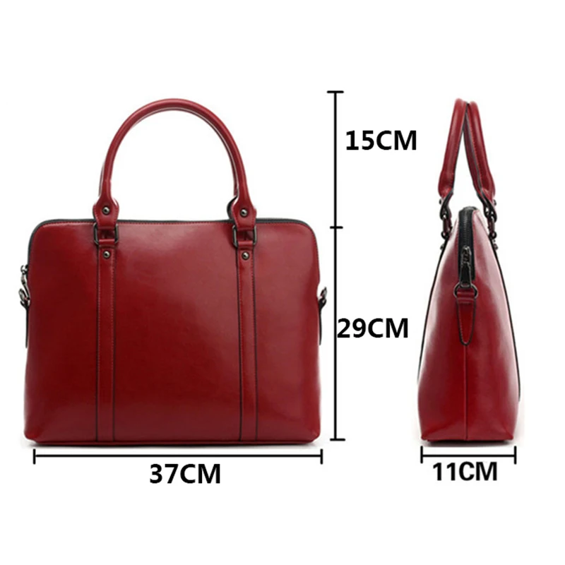 New 100% Genuine Leather Briefcase For Woman 14 15.6 inch Laptop Bag - Image 4