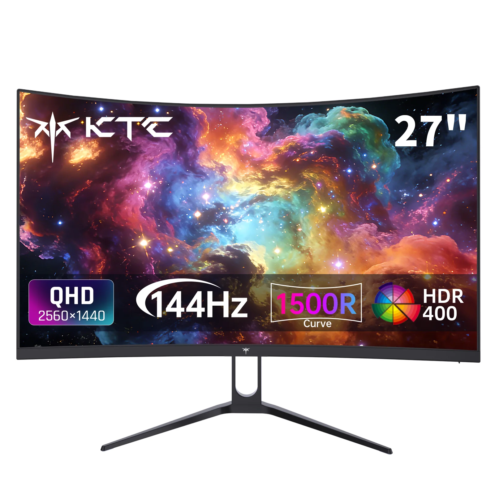 KTC H27S5C 27" Curved Gaming Monitor, 1440P QHD 144Hz - Image 1