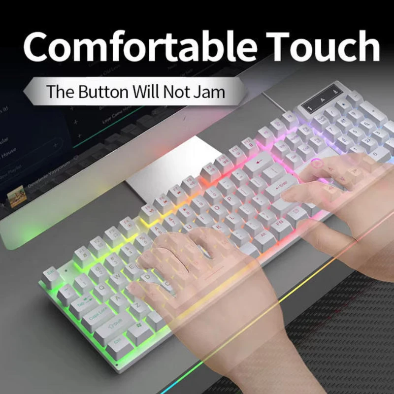 Game Keyboard USB Wired Mechanical Feel Luminous - Image 2
