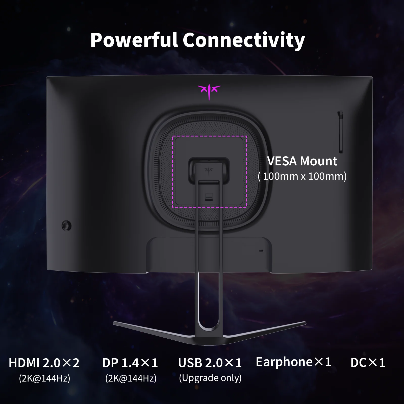 KTC H27S5C 27" Curved Gaming Monitor, 1440P QHD 144Hz - Image 5