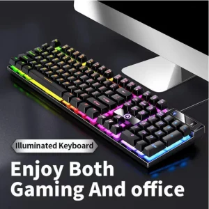 Game Keyboard USB Wired Mechanical Feel Luminous