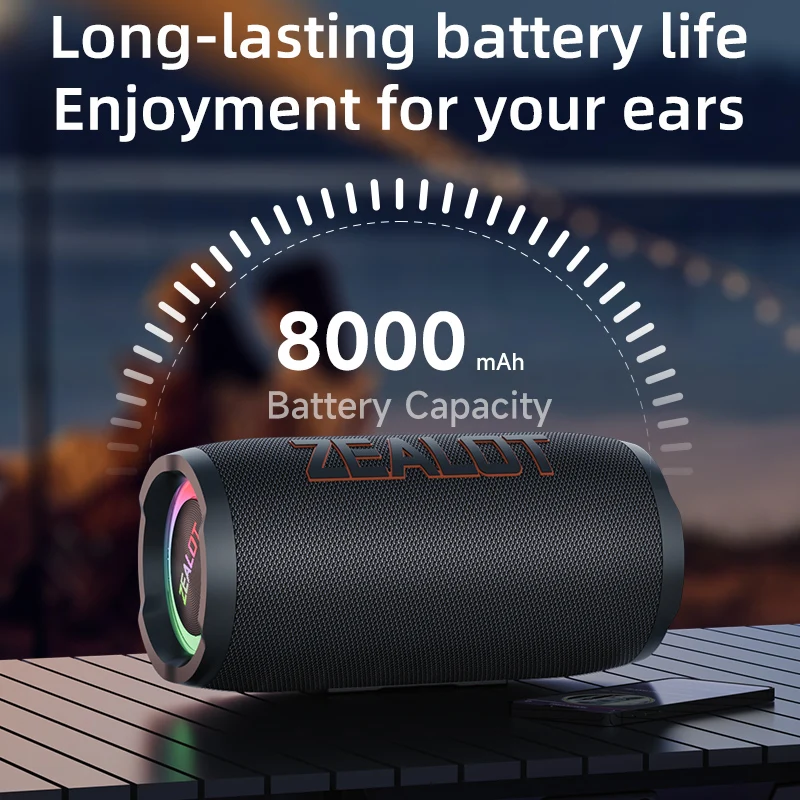 ZEALOT-S76 50W Portable Bluetooth Speaker, Waterproof - Image 5