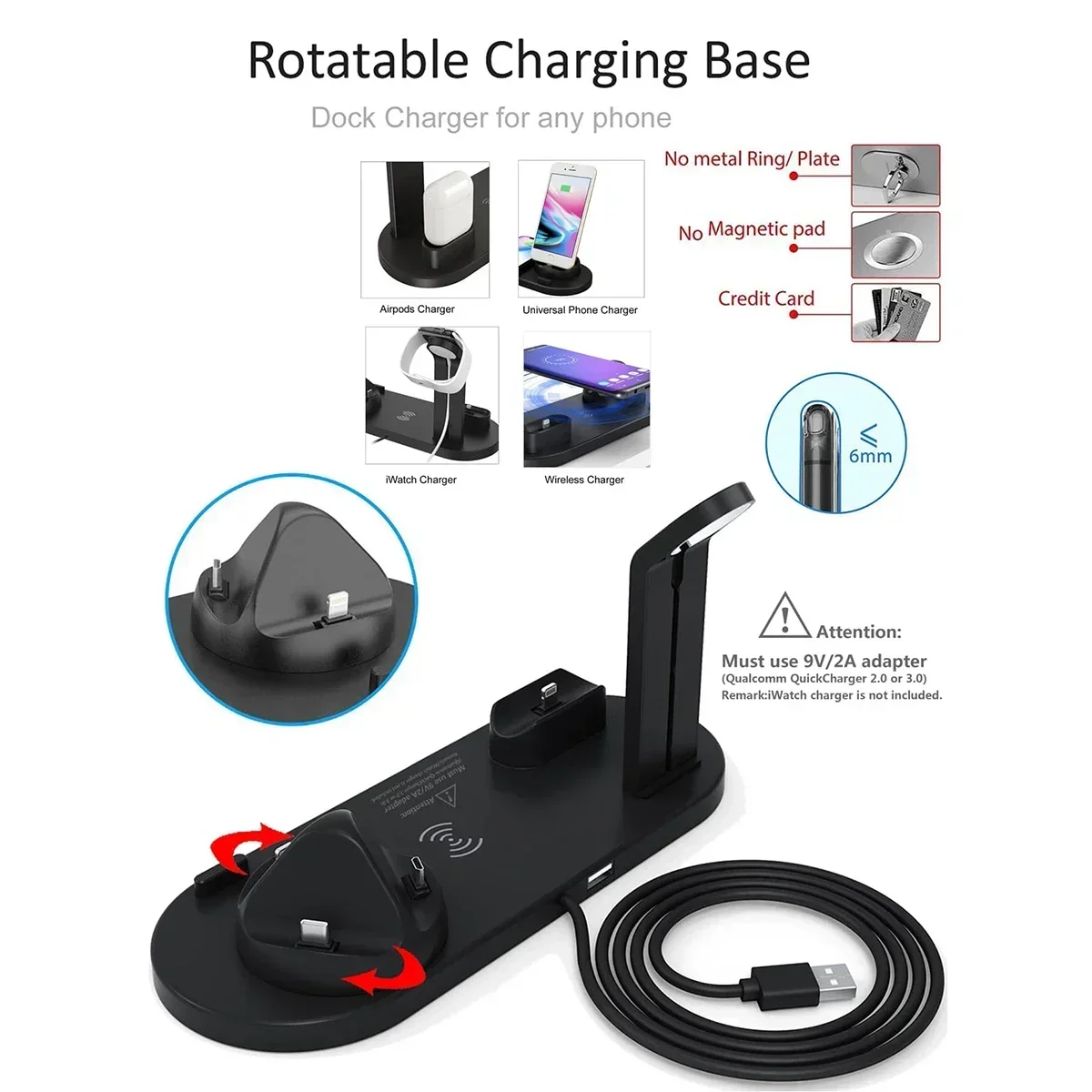 7 In 1 Wireless Charger Stand For iPhone 1-12 Apple Watch ,etc.. - Image 2