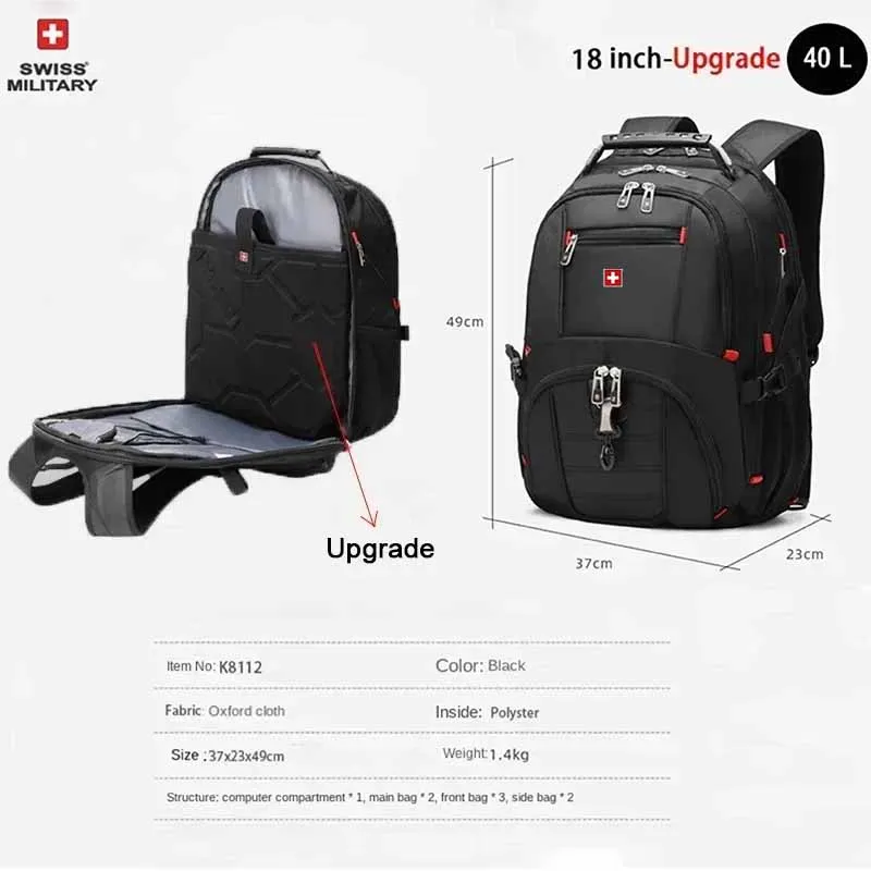Waterproof Men's Backpack 15.6/17 Inch Laptop Backpacks - Image 11