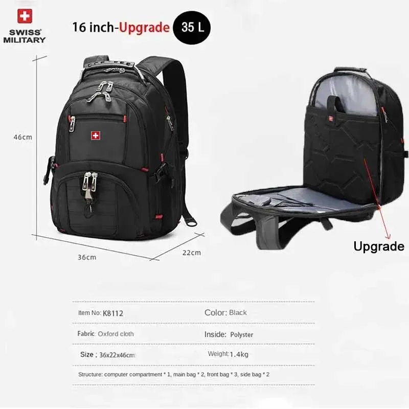 Waterproof Men's Backpack 15.6/17 Inch Laptop Backpacks - Image 9