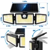 1/2PCS Solar Outdoor Lights, 3 Adjustable Heads - Thumbnail Image 4