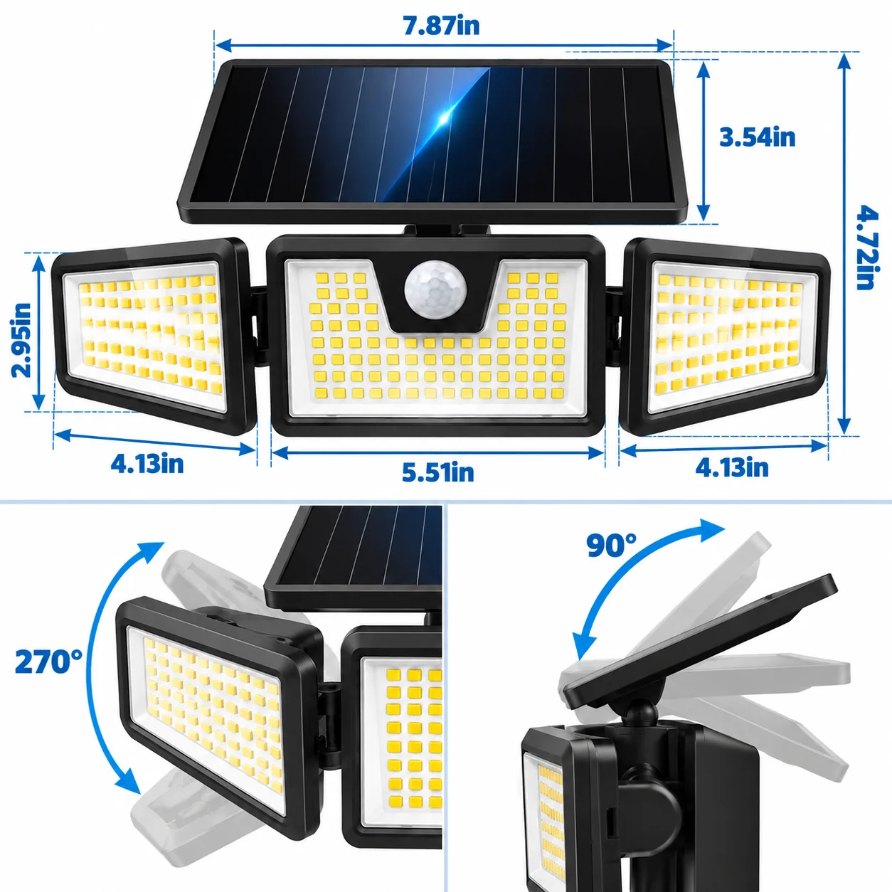 1/2PCS Solar Outdoor Lights, 3 Adjustable Heads - Image 4