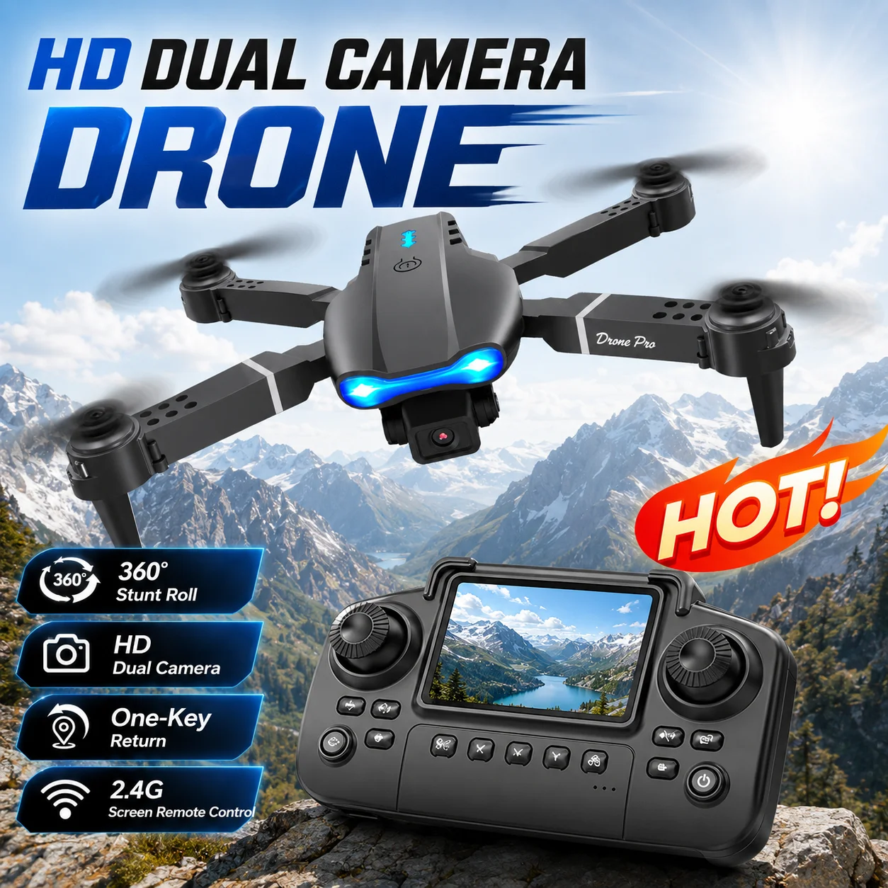 ZNLYRION 4K RC Drone with Screen Remote Control - Image 6