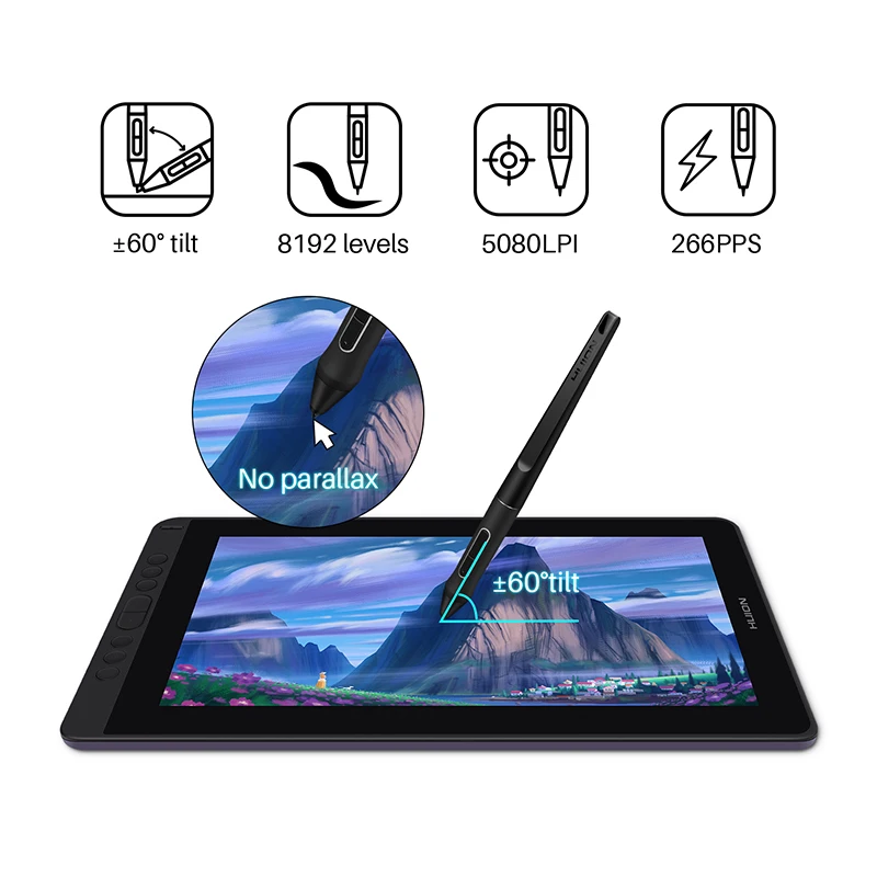 13 Graphics Tablet Monitor AG Glass Pen Display Drawing Screen - Image 5