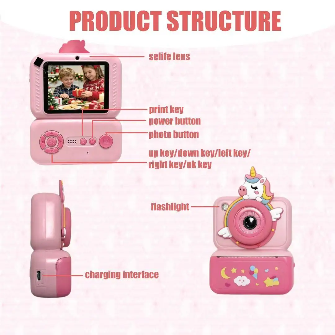 Cute Unicorn Kids Instant Print Digital Camera - Image 3