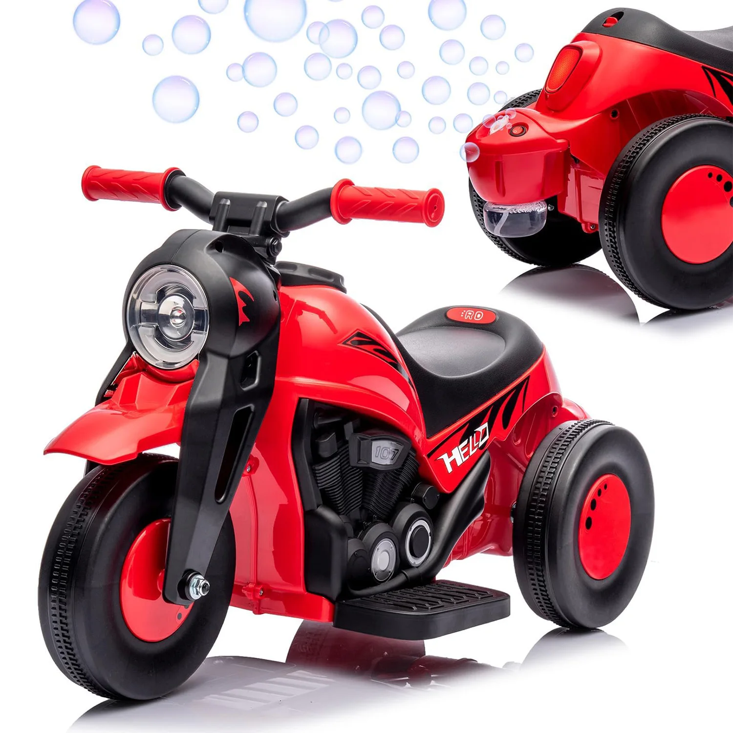 6V Kids Electric Motorcycle With Bubble Machine, - Image 10