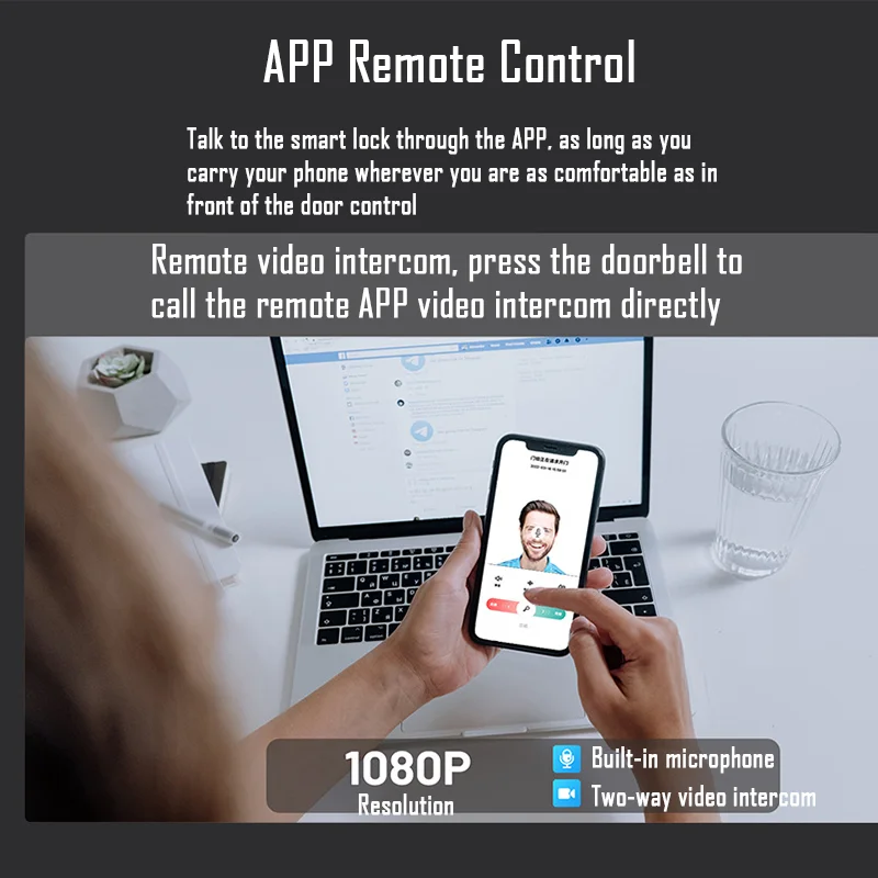 Wifi Tuya APP Face Recognition Smart Door Lock - Image 3