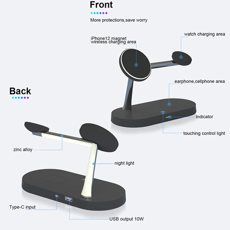 3 in 1 Wireless Charger Stand Fast Charging Station for Apple - Image 4