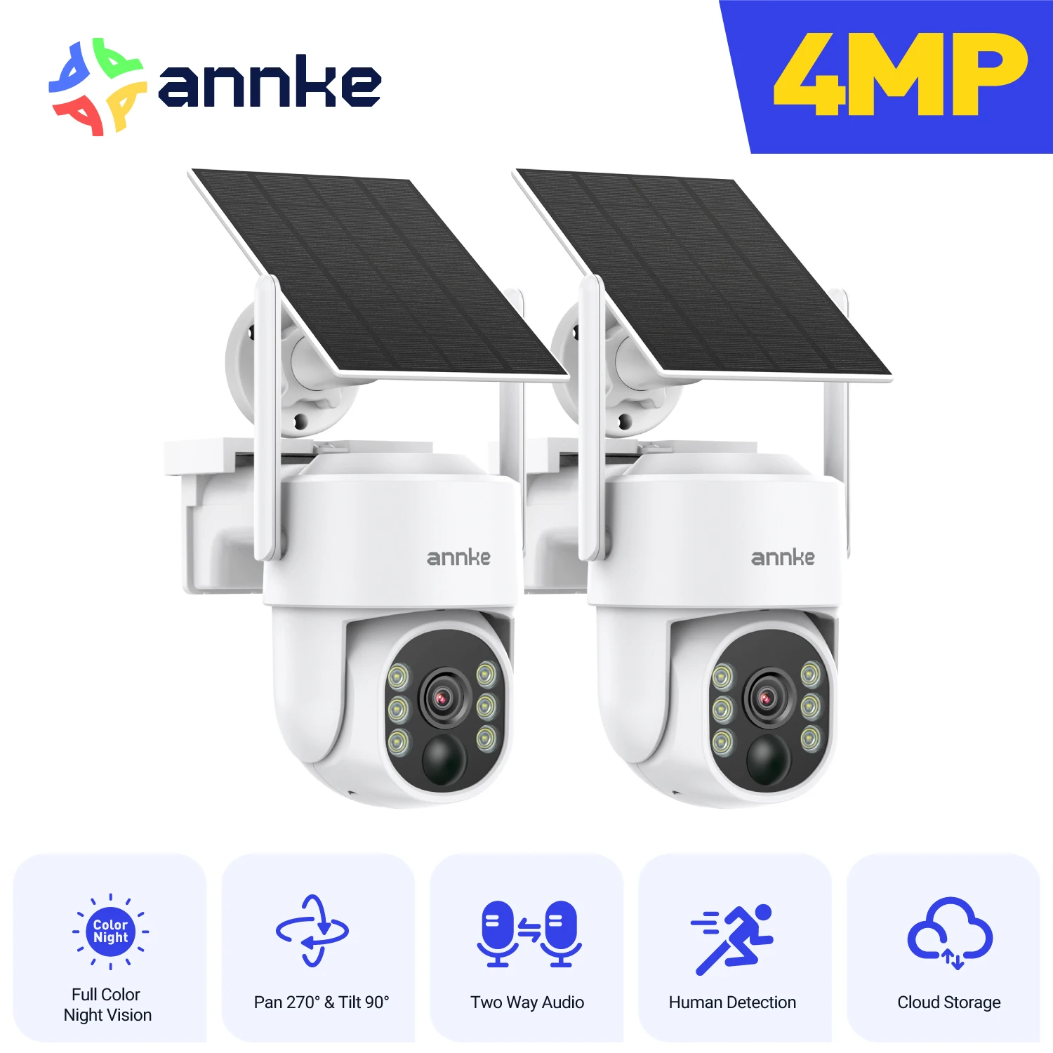 ANNKE 4MP Solar Wireless Security Camera Outdoor Waterproof - Image 1