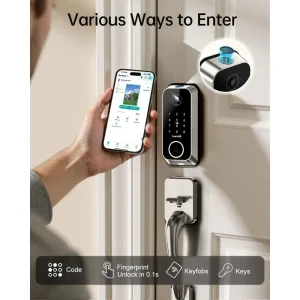 Smart Door Lock with 2K Camera Doorbell Fingerprint