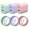 20W USB C fast Charger Block Dual Port with 6FT - Thumbnail Image 9