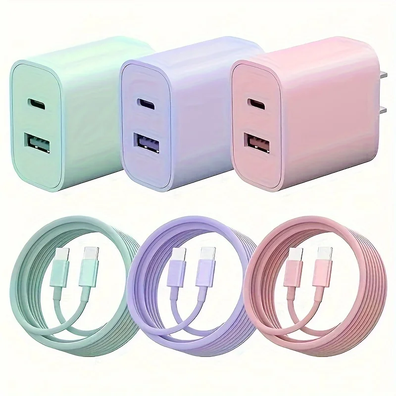 20W USB C fast Charger Block Dual Port with 6FT - Image 9