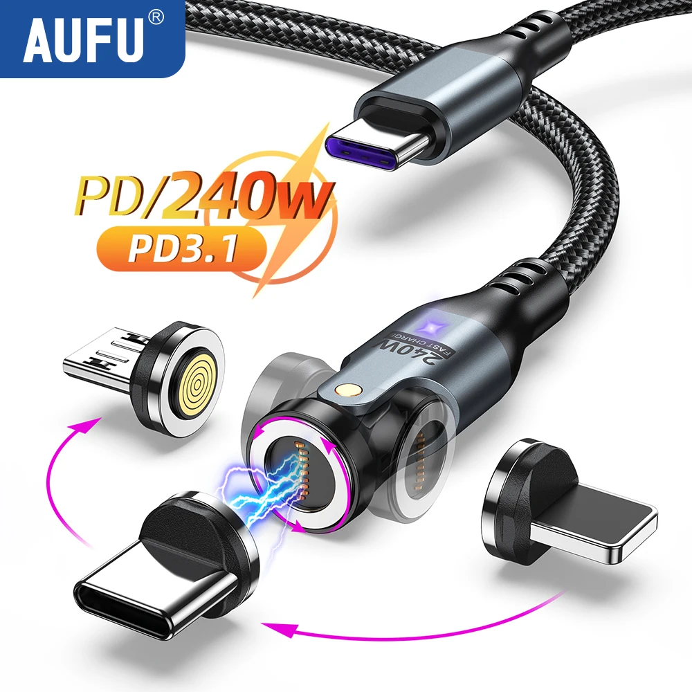 AUFU 240W Magnetic USB Type C To USB C Cable - Image 1