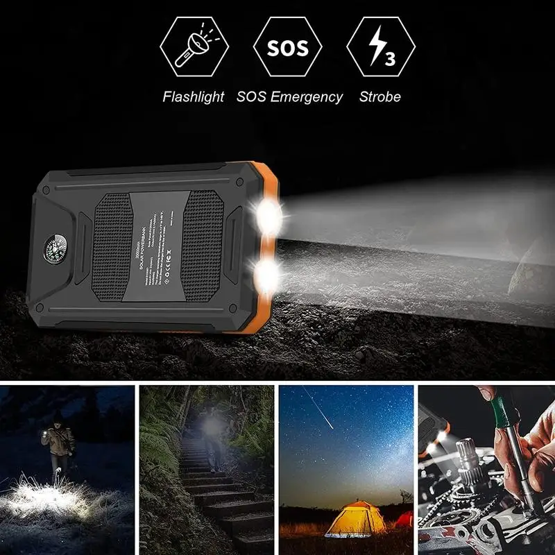 Solar Charging Power Bank,Dual USB & Type C Output Port Multicharger - Image 6