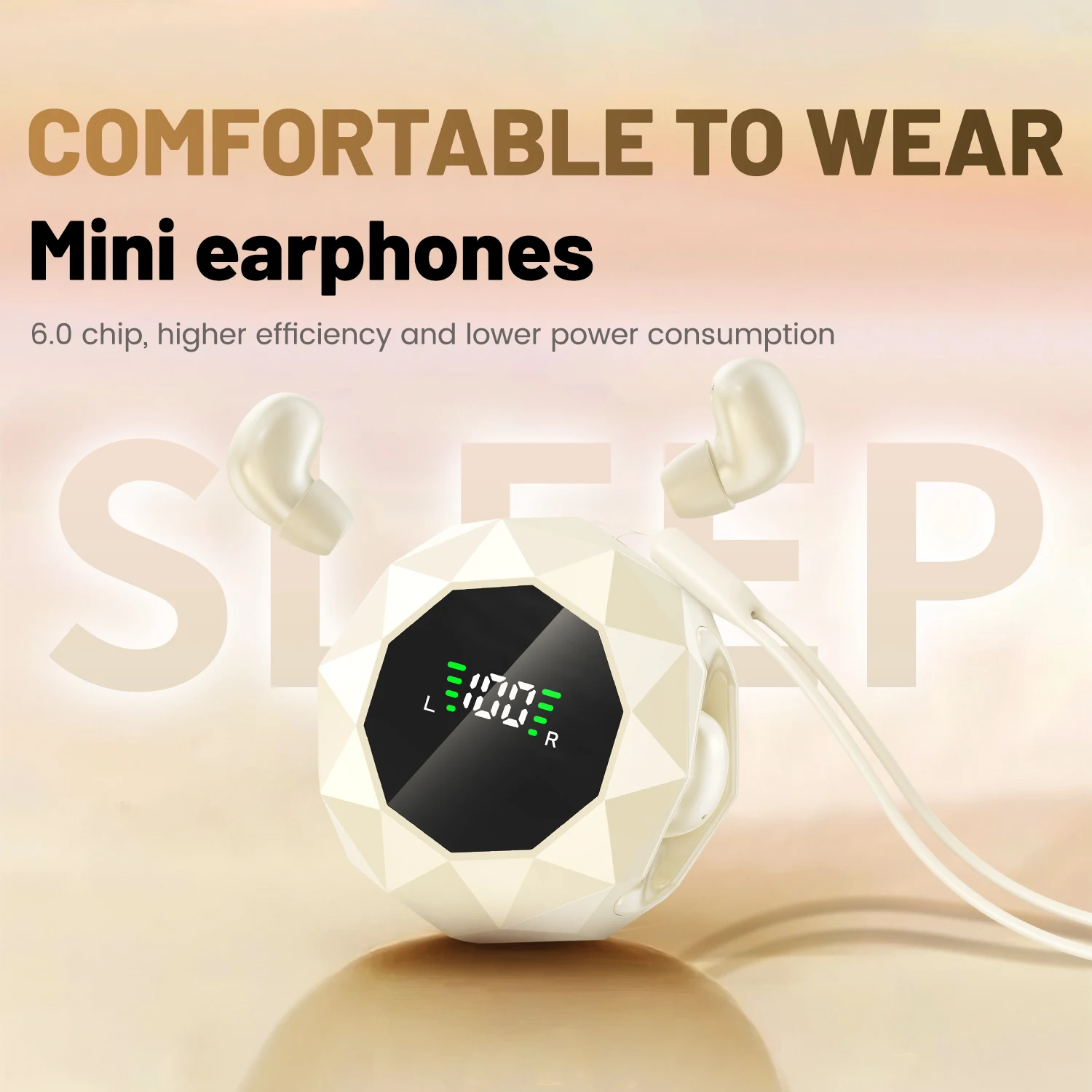 Mini Wireless Sleep Earbuds for Side Sleepers, Bluetooth 6.0 In-Ear Headphones with Noise Reduction, Ultra Small Hidden Earphones, Comfortable Fit for Long Wear & Deep Sleep & Birthday and Holiday Gifts - Image 4