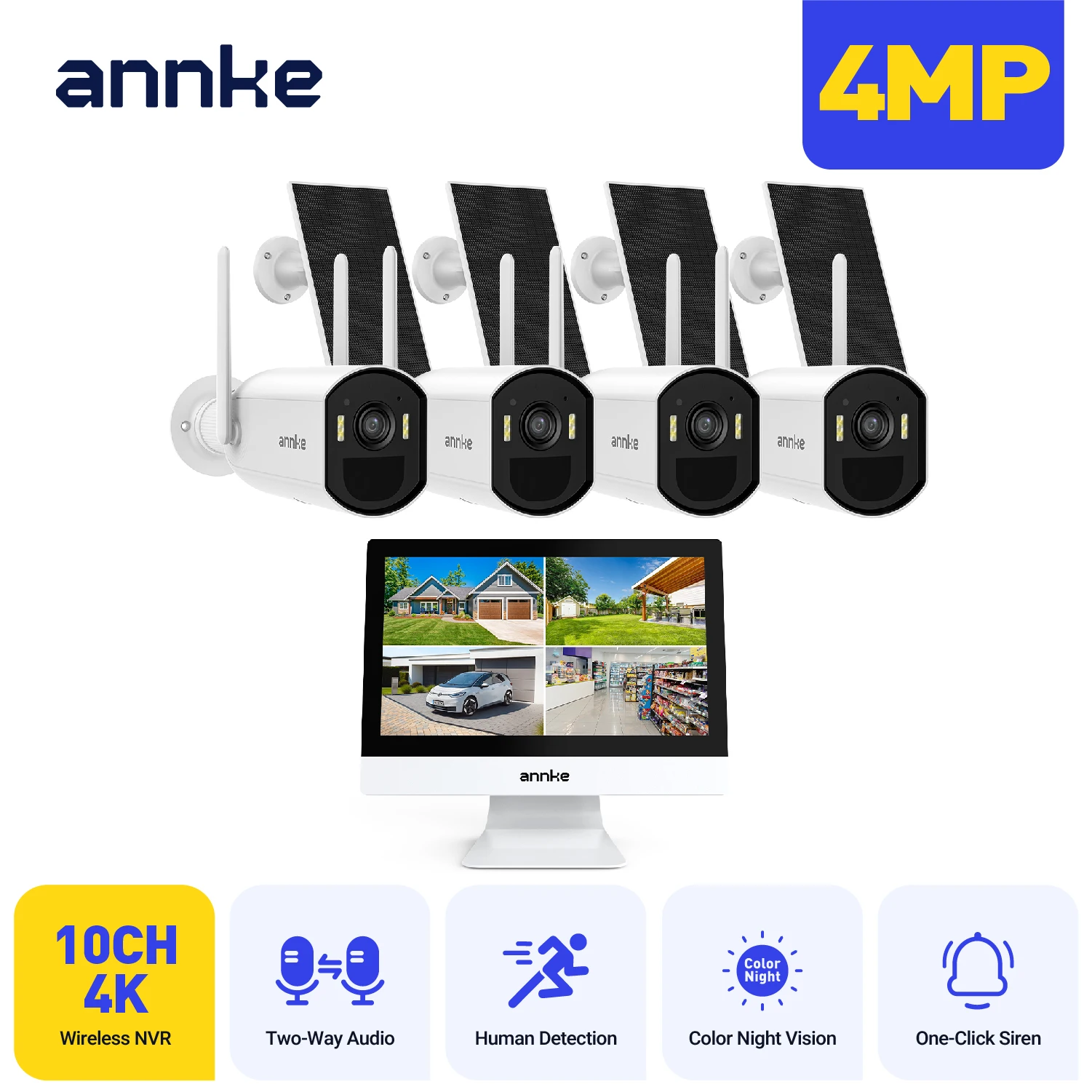 ANNKE 4MP Wireless Solar Wire-Free Security Camera System - Image 7