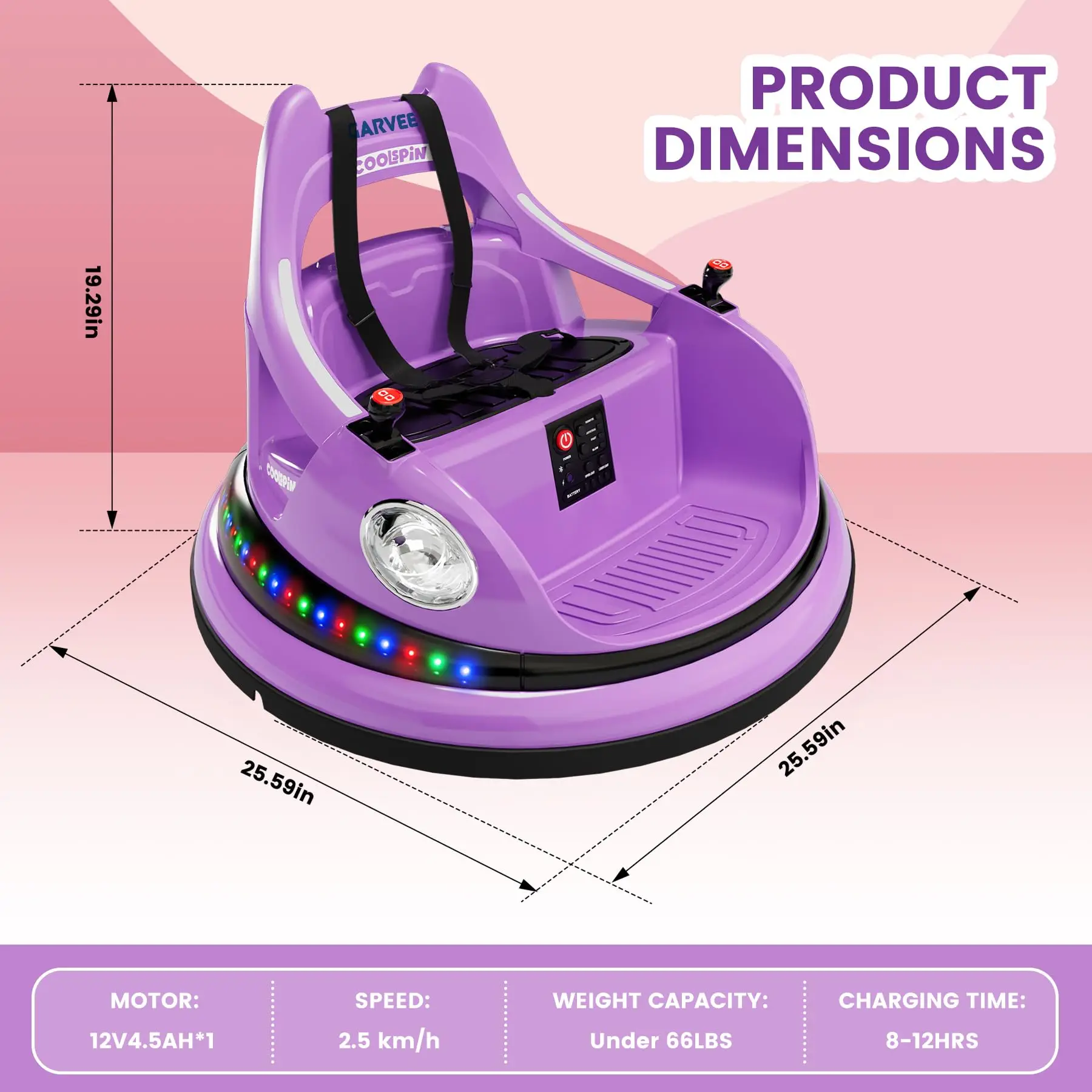 12V Kids Electric Bumper Car  Parent Remote, 360° - Image 2
