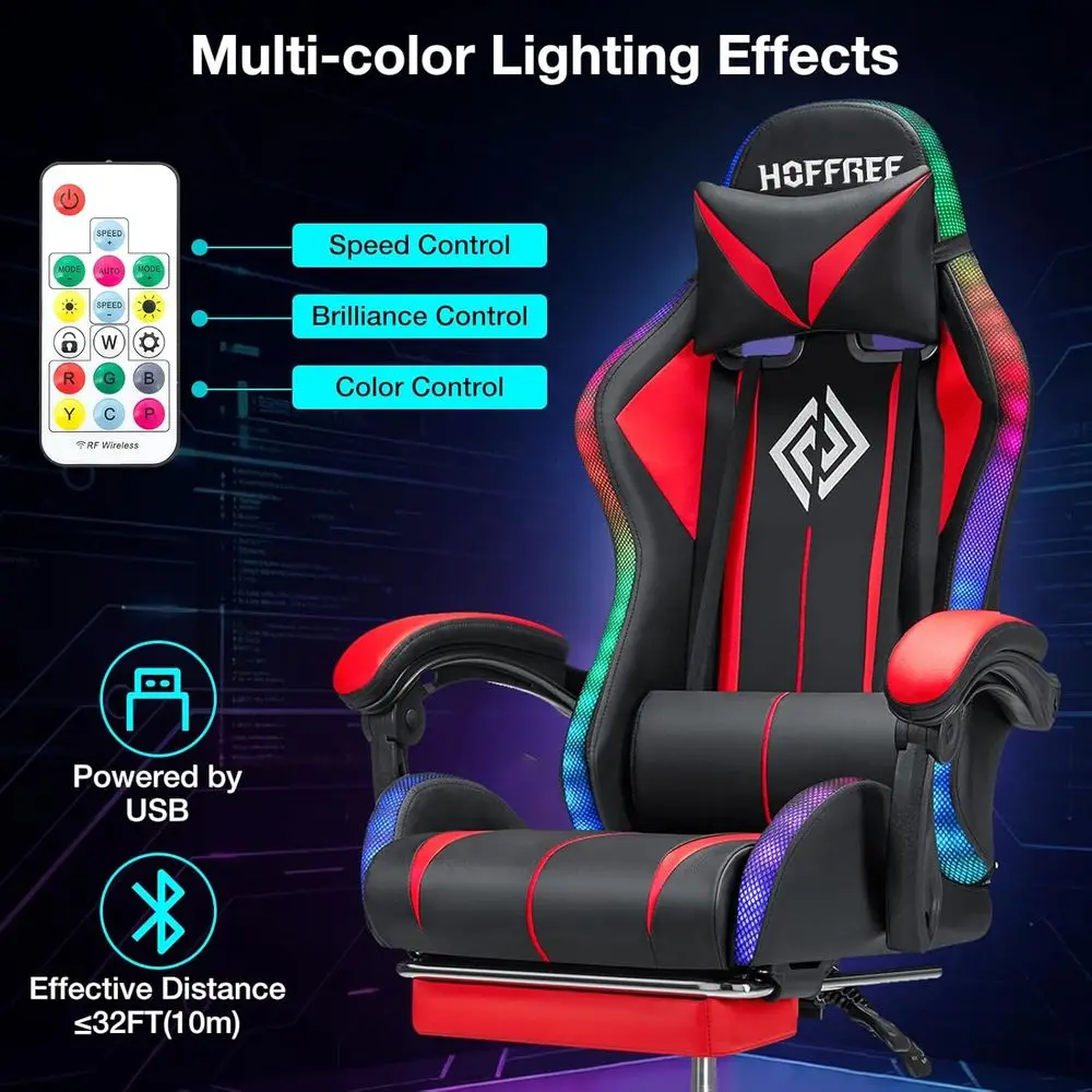 Gaming Chair Massage with LED RGB Lights - Image 5