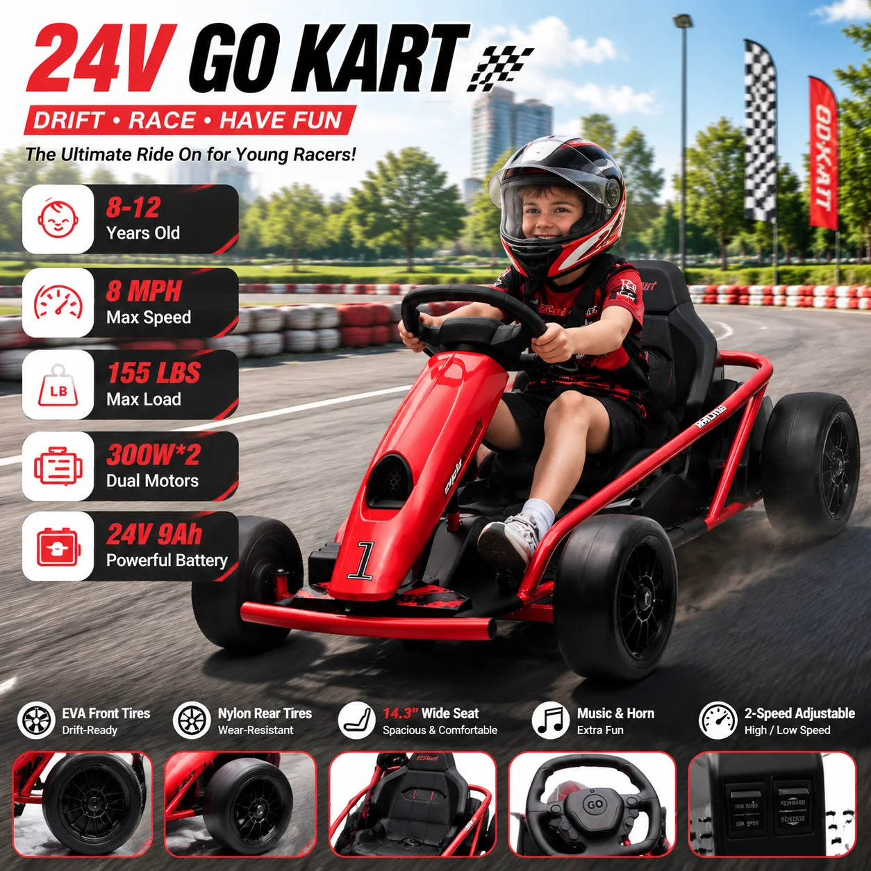 Kids Electric Go Kart 24V Dual 300W - Image 4