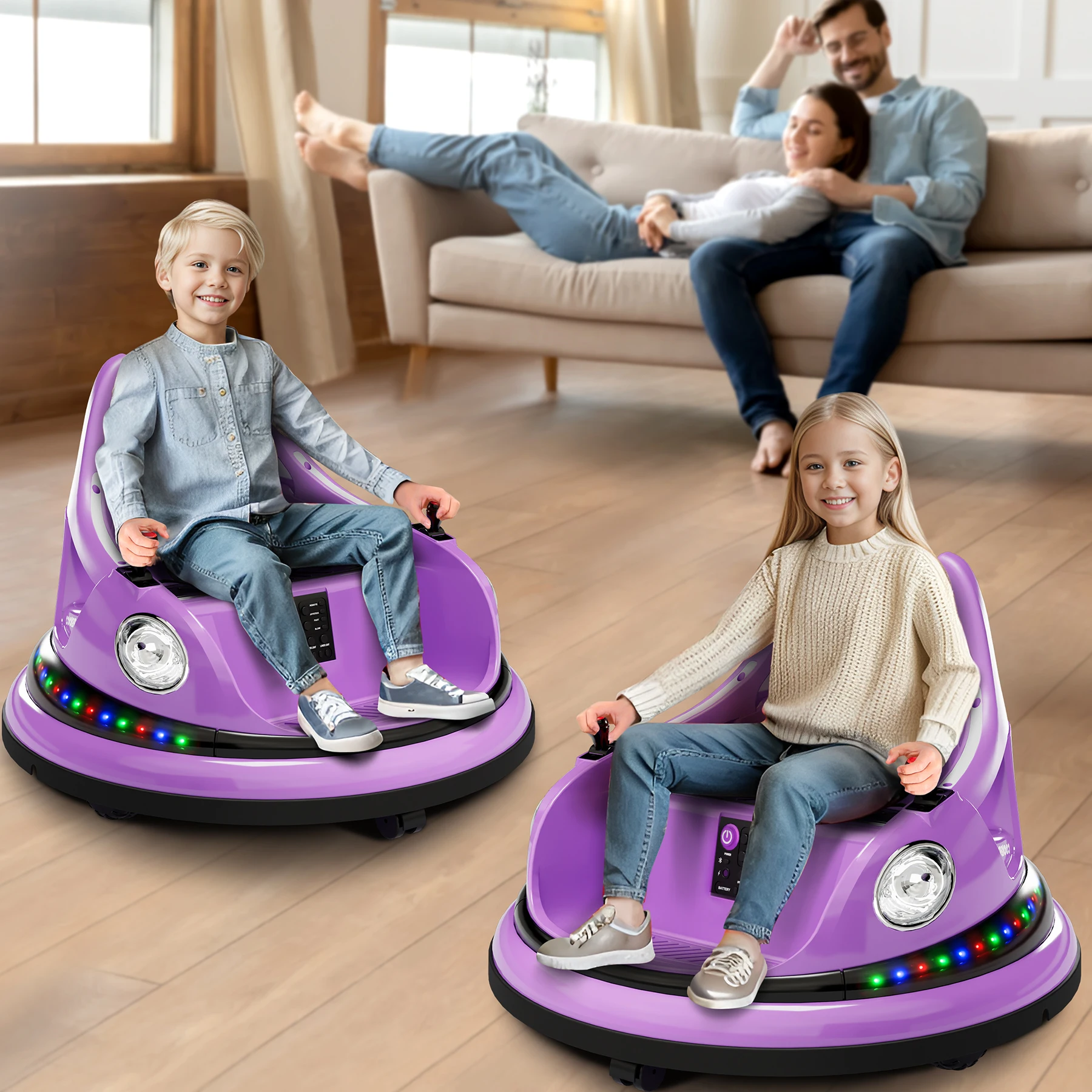 12V Kids Electric Bumper Car  Parent Remote, 360° - Image 1