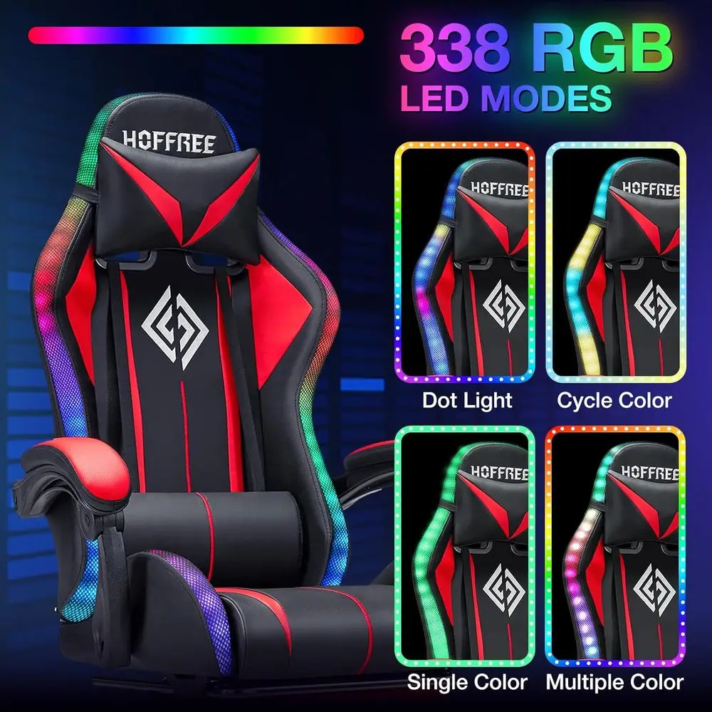 Gaming Chair Massage with LED RGB Lights - Image 4