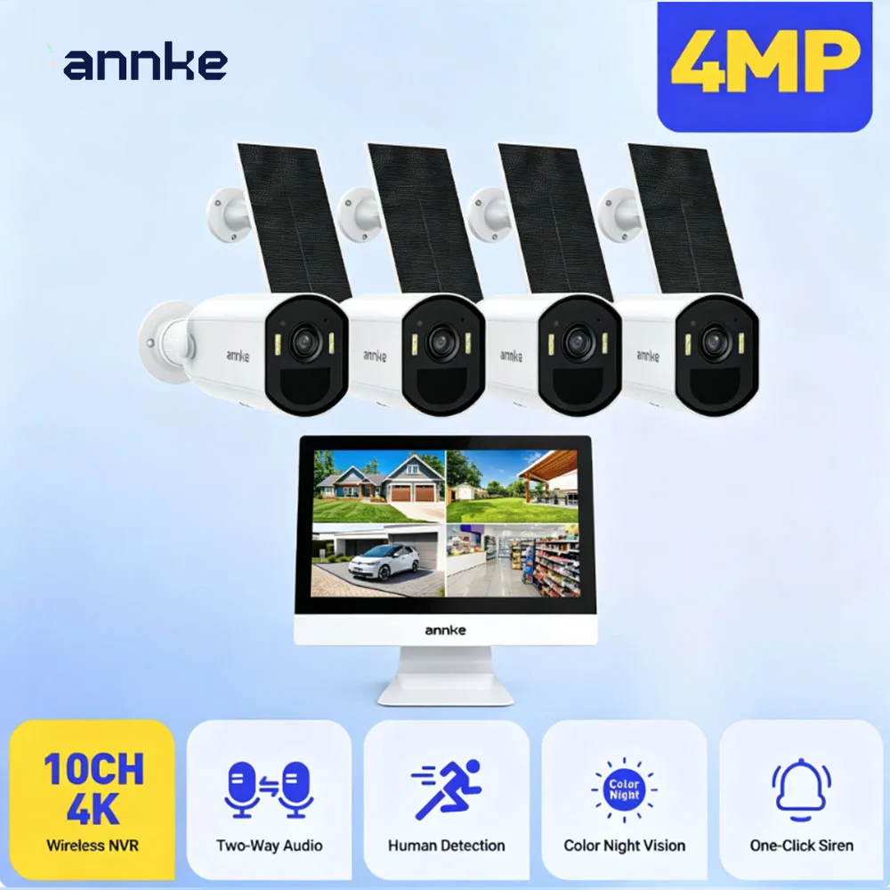ANNKE 4MP Wireless Solar Wire-Free Security Camera System - Image 1