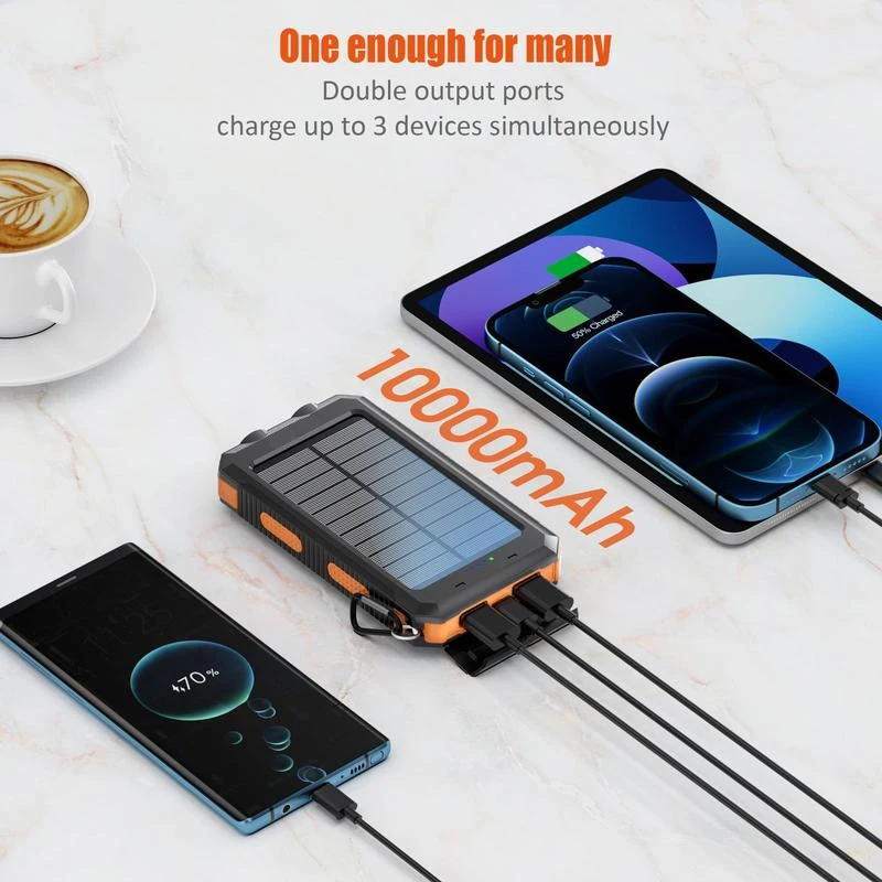 Solar Charging Power Bank,Dual USB & Type C Output Port Multicharger - Image 3