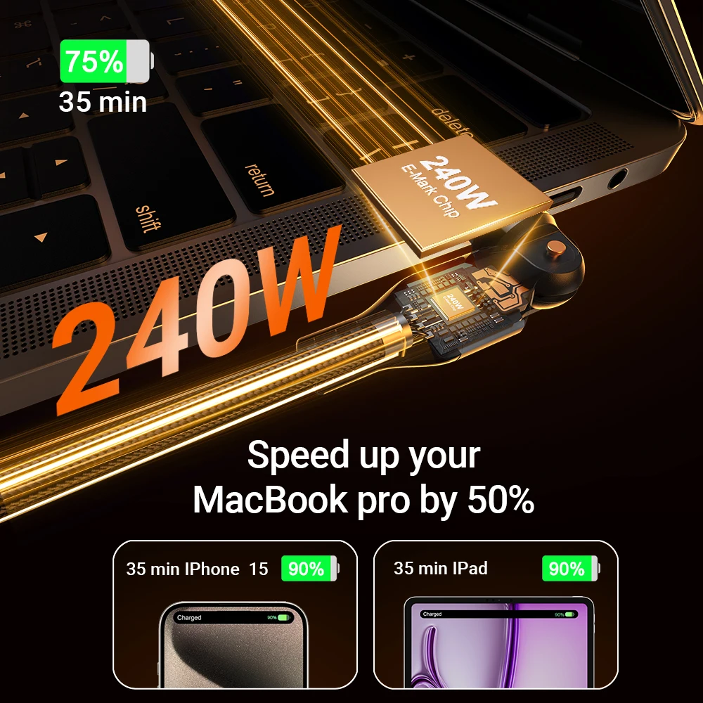 AUFU 240W Magnetic USB Type C To USB C Cable - Image 3