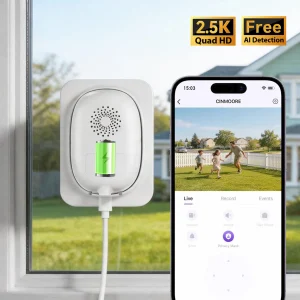 CINMOORE 2.5K Window Security Camera Anti-Glare