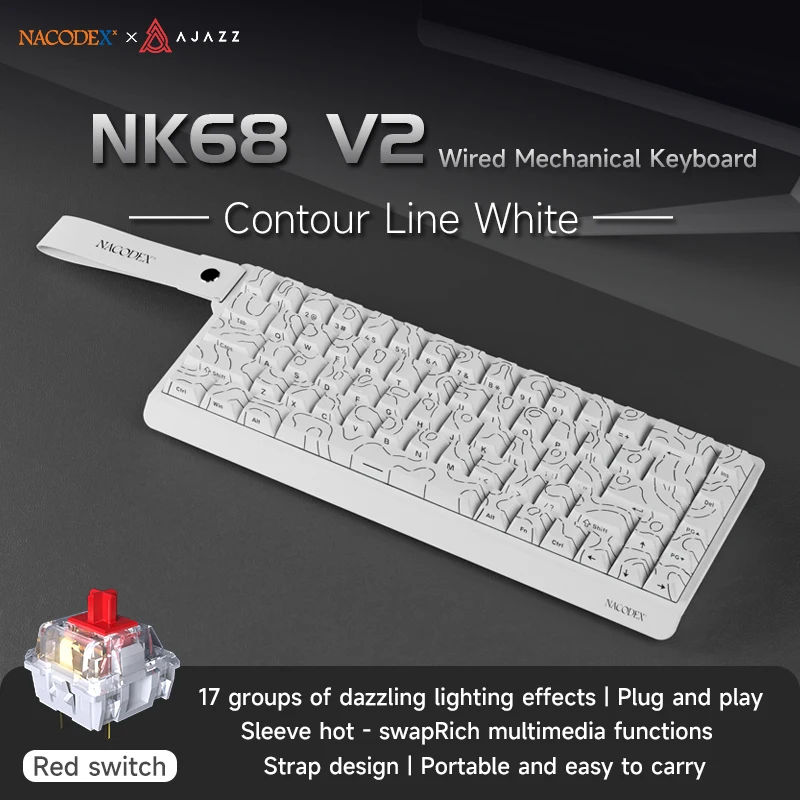 AJAZZ NK68 V2 Wired Mechanical Gaming Keyboard, - Image 9