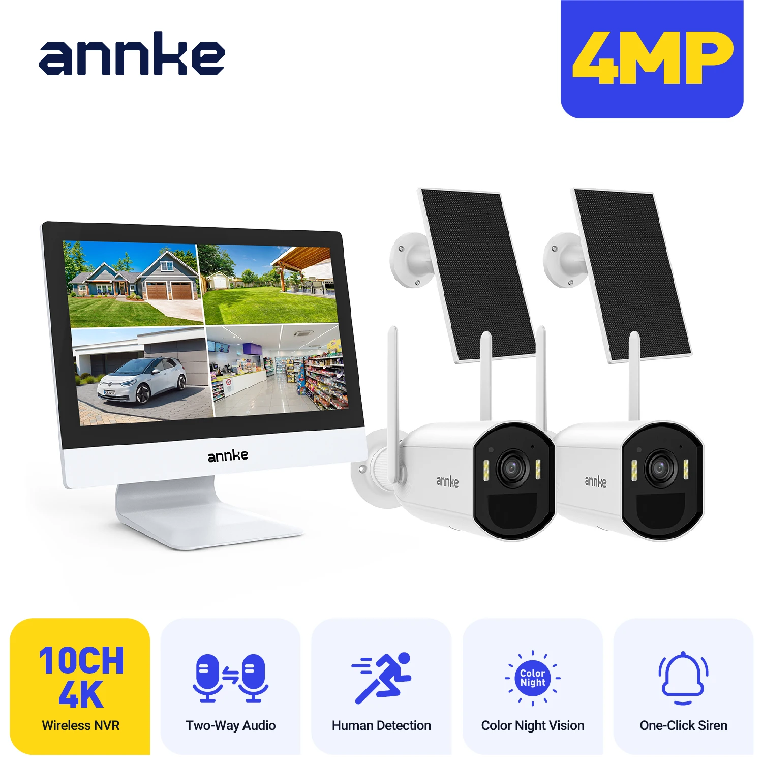 ANNKE 4MP Wireless Solar Wire-Free Security Camera System - Image 10