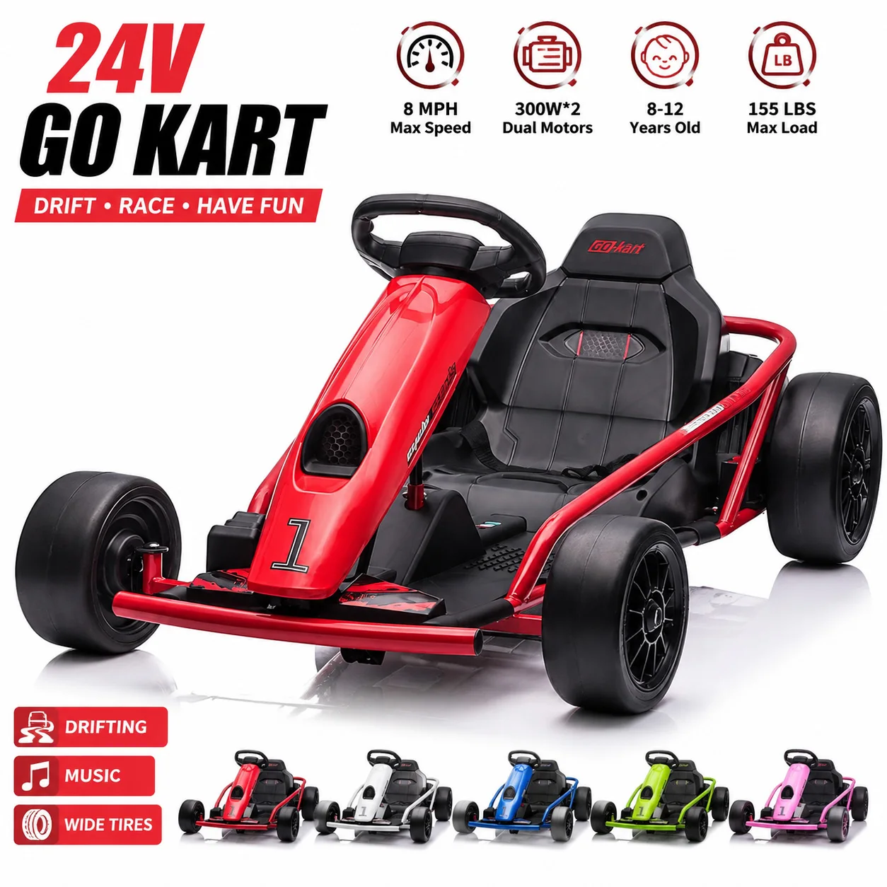 Kids Electric Go Kart 24V Dual 300W - Image 1