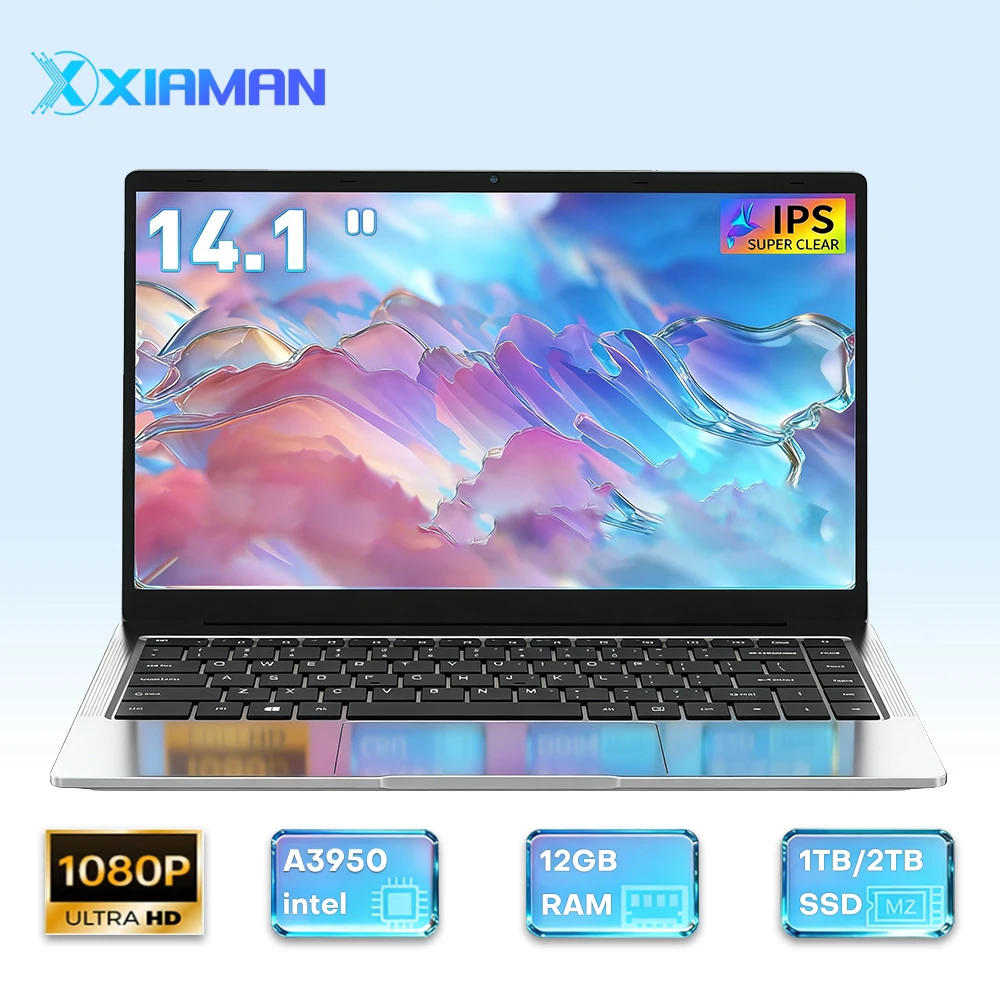 Xiaman Ultra Slim 14.1" 12GB RAM 1TB 2TB SSD Intel A3950 Notebook - Image 1