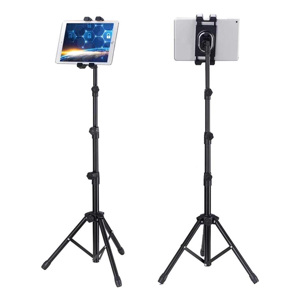 Tripod iPad Floor Stand for 4-12.9-Inch Phone Tablet, - Image 1