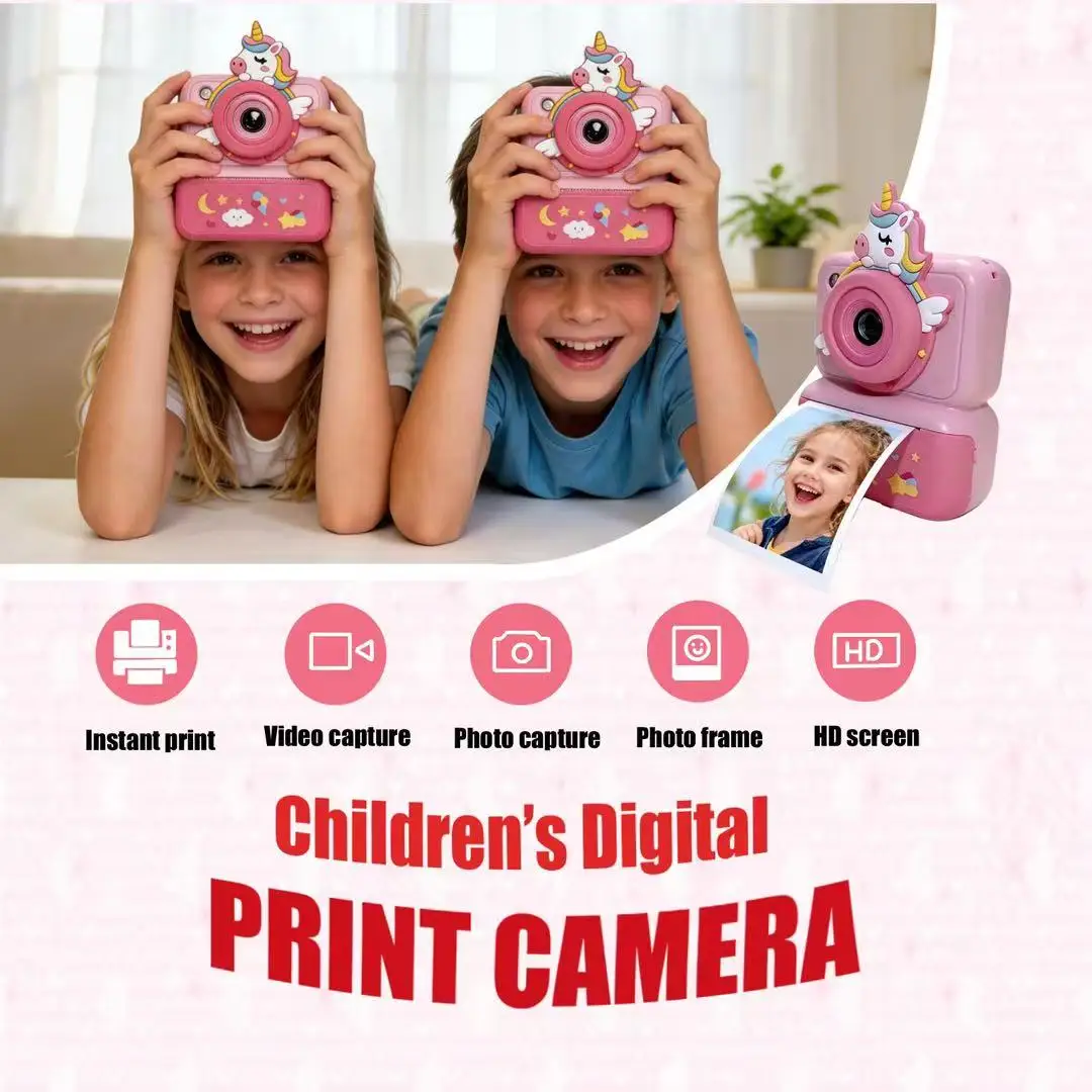 Cute Unicorn Kids Instant Print Digital Camera - Image 1