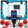 JOYFY Mini Indoor Basketball Hoop Light Up Over The Door Basket Ball Hoop for Kids Toys Birthday Gifts with Scoreboard & 4 Balls - Thumbnail Image 8