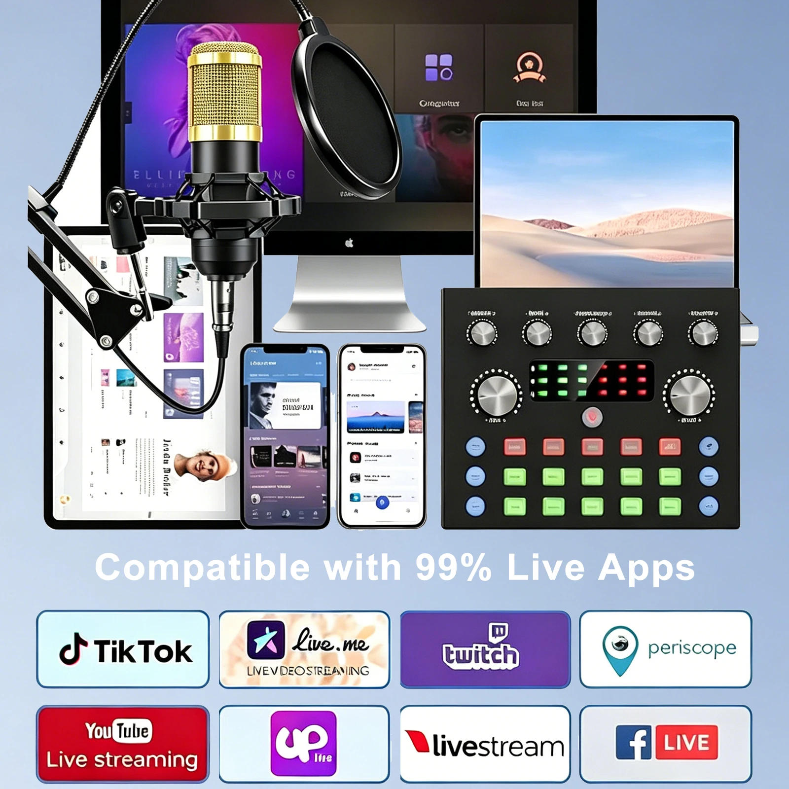 Podcast Equipment Bundle, BM800 Podcast Usb Rechargeable - Image 5