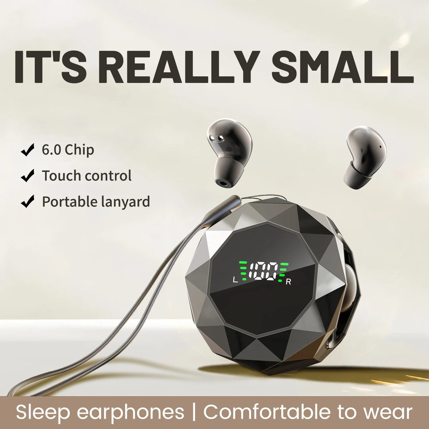 Mini Wireless Sleep Earbuds for Side Sleepers, Bluetooth 6.0 In-Ear Headphones with Noise Reduction, Ultra Small Hidden Earphones, Comfortable Fit for Long Wear & Deep Sleep & Birthday and Holiday Gifts - Image 3