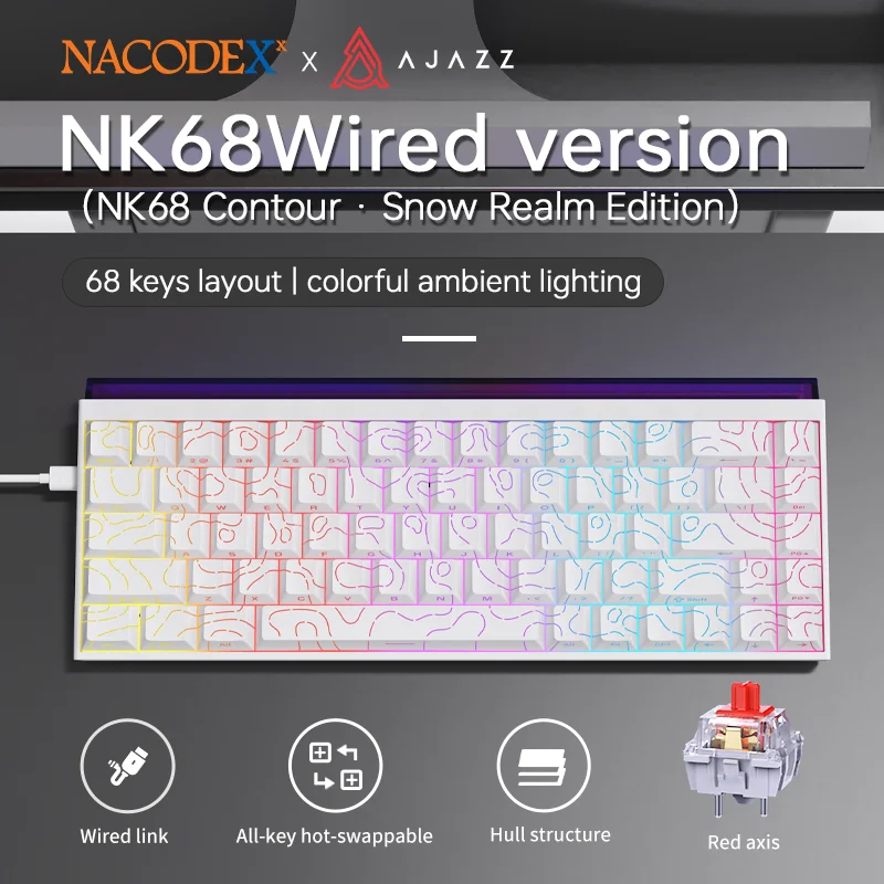 AJAZZ NK68 V2 Wired Mechanical Gaming Keyboard, - Image 12